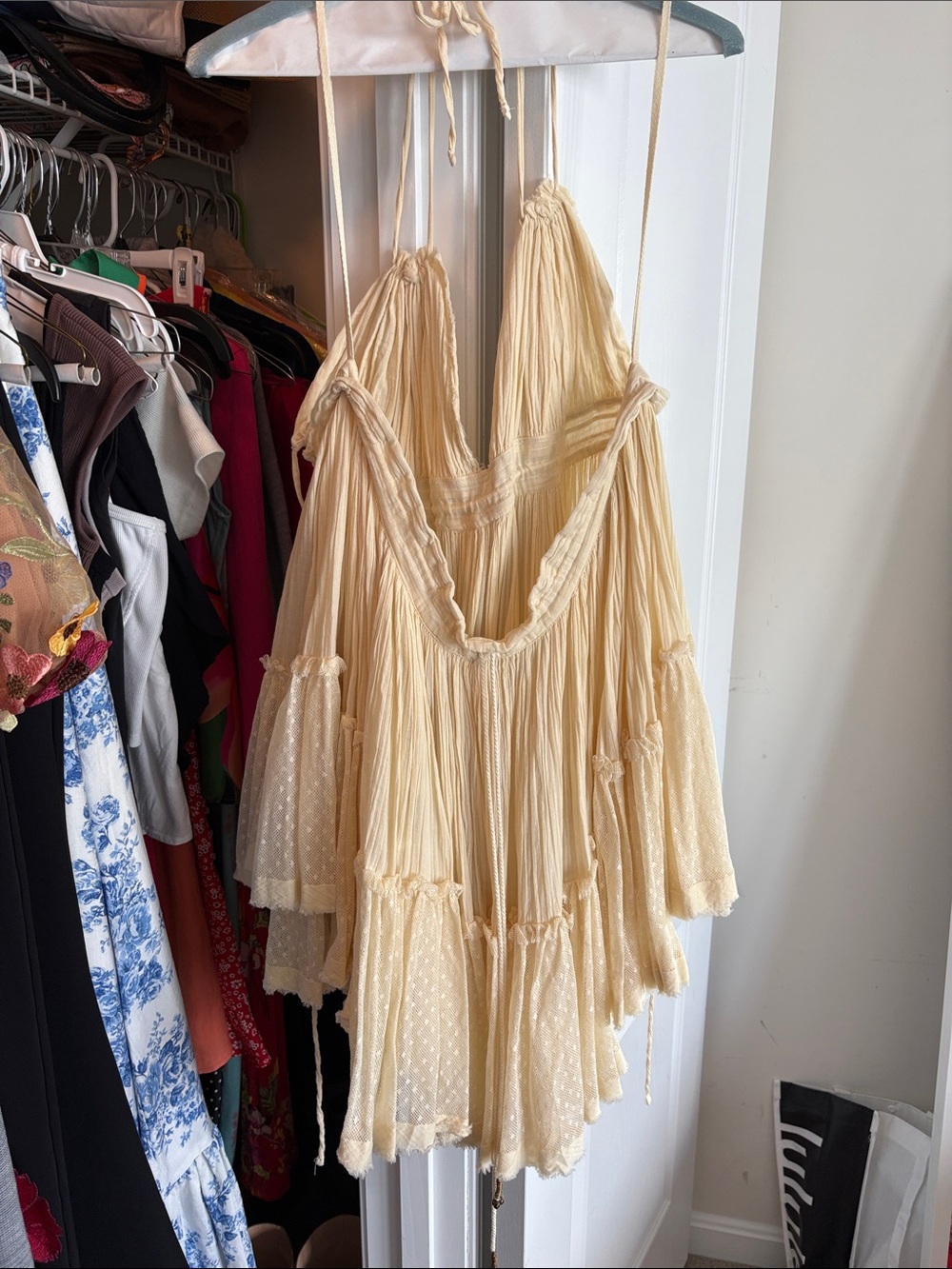 Free People Cream Halter Mini Dress - Picture 2 of 2
